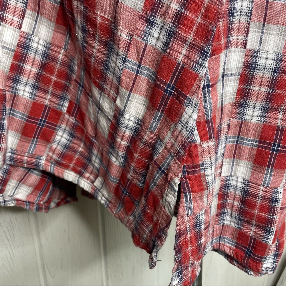 Ellen Orton Plaid Flannel Patchwork Wrap Skirt Me… - image 6